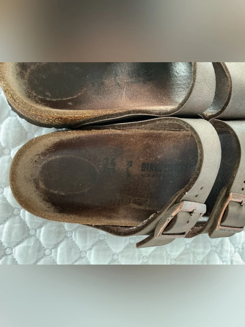 Birkenstock Arizona Slide Sandals Tan Brown 34EU/ 3-3,5 youth kids  or women